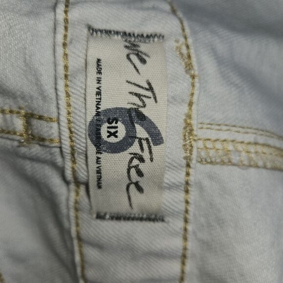 Free People Sunkissed Denim Short Overalls Size 6 Womens Jean Overall Zip Up S - Picture 8 of 9